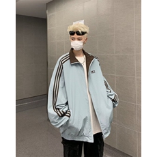 双面穿夹克男士韩版潮流三条杠宽松2025春季新款ins外套W5963-P67，男装夹克，星座412-3