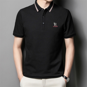 男士夏季短袖POLO衫2023新款时尚潮流简约纯棉短袖T恤男装上衣P50图片