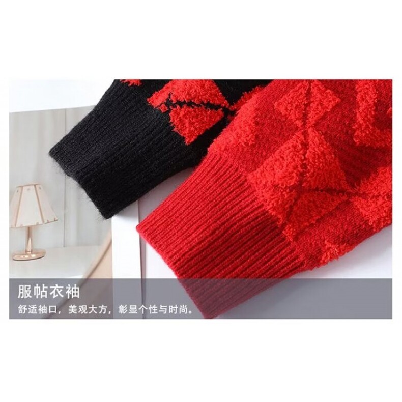 1506-1/MM2501/P57本命年大红色毛衣男秋冬季潮牌加厚保暖宽男女,男装针织衫/毛衣,星座1506-1