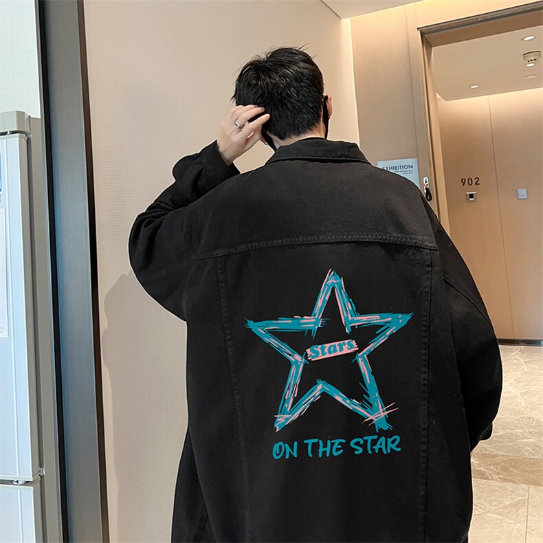 牛仔夹克男大码牛仔外套男茄克NJ77340-P60加绒款-P75,男装夹克,电商A040