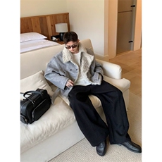 cuibuju秋冬韩版简约加厚休闲短款毛呢夹克高级品质感棉服外套，男装夹克，四季星座505