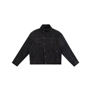已做货DJK007-特批80自制工装立领原牛牛仔外套图片