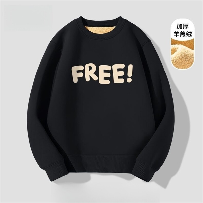 1506-1/WYY20191/P27冬季男士羊羔绒百搭宽松圆领潮流秋冬款卫衣图片