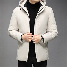 冬季男士纯色保暖面包服中青年男休闲连帽可脱卸棉衣GR3582-P125图片