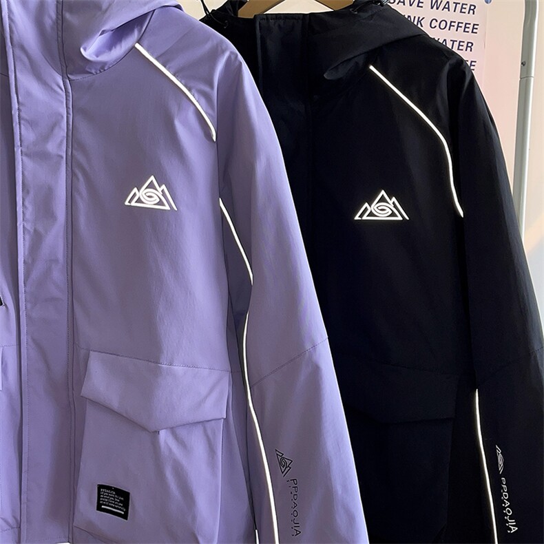 2025冬季防水拉链魔术贴滑雪服男加棉加厚反光条棉服外套M69-P170,男装棉衣,电商A001-1
