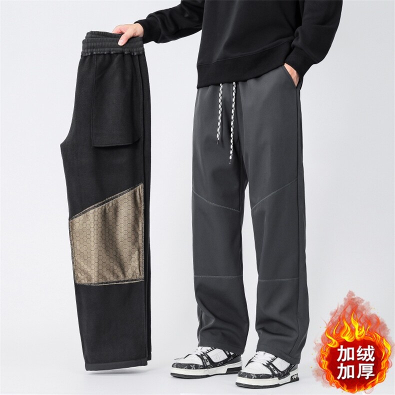 石墨烯休闲裤男士加绒加厚宽松休闲裤直筒裤冲锋裤XZ313B-3-K8908图片