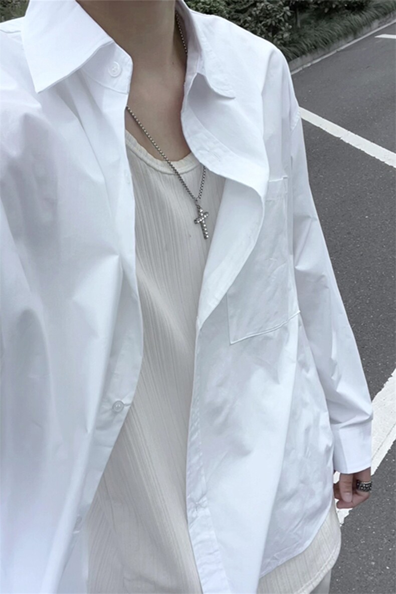 蓝色衬衫男长袖韩版潮流痞帅休闲宽松衬衣外套C2250-特价P47,男装衬衫,电商A007