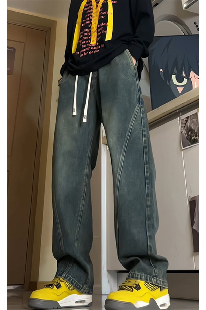 弯刀牛仔裤宽松直筒裤长裤加绒加厚KJ8567-特P50/常规K8552-特P40,男装牛仔裤,电商A007