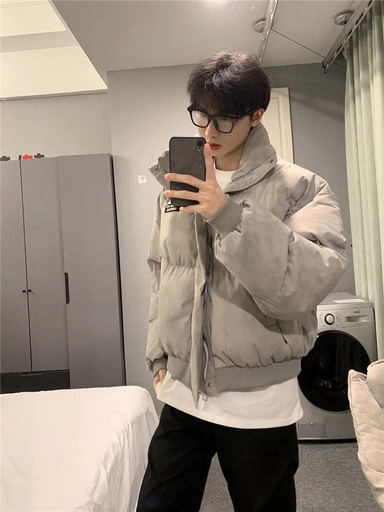 网图现货扎染棉服美式短款面包服男冬季高街廓形棉衣外套P108,男装棉衣,电商C306-1