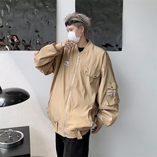 外套男美式高街复古棒球服秋冬款情侣潮牌夹棉加厚飞行夹克JY659，男装夹克，星座1116A-1（原606A）