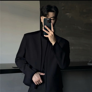 网图AIXKOM｜2025款无扣拼接门襟设计感百搭小西服男生XF408-P75,色彩风衣服搭配图图片