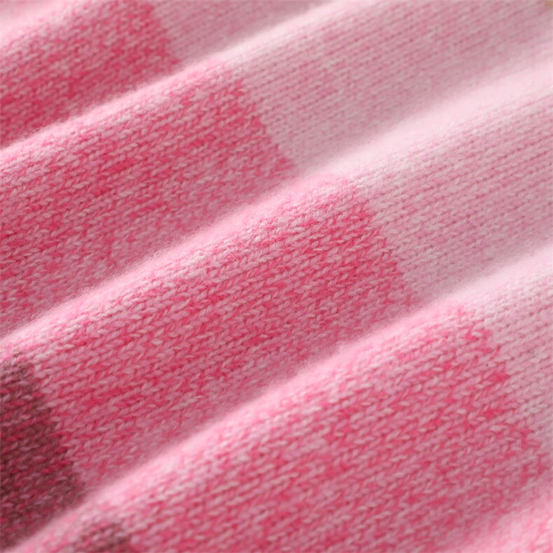 女士花纱拼色渐变四股加厚羊绒衫35%羊绒,女装羊绒衫,戎魅羊绒
