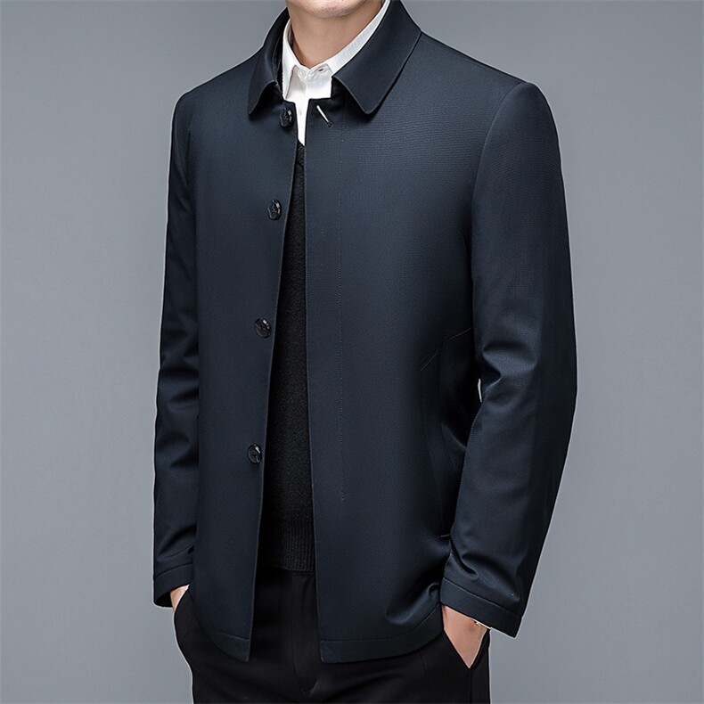 男士加厚保暖羽绒服冬季新款可拆卸内胆中年爸爸冬装翻领休闲外套,男装羽绒服,电商B212（原钱塘6029）