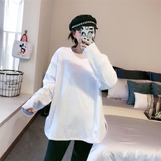 MN1023-P35宽松白色T恤内搭打底衫纯棉中长款秋冬上衣，女装针织衫/毛衣，星座617A-2