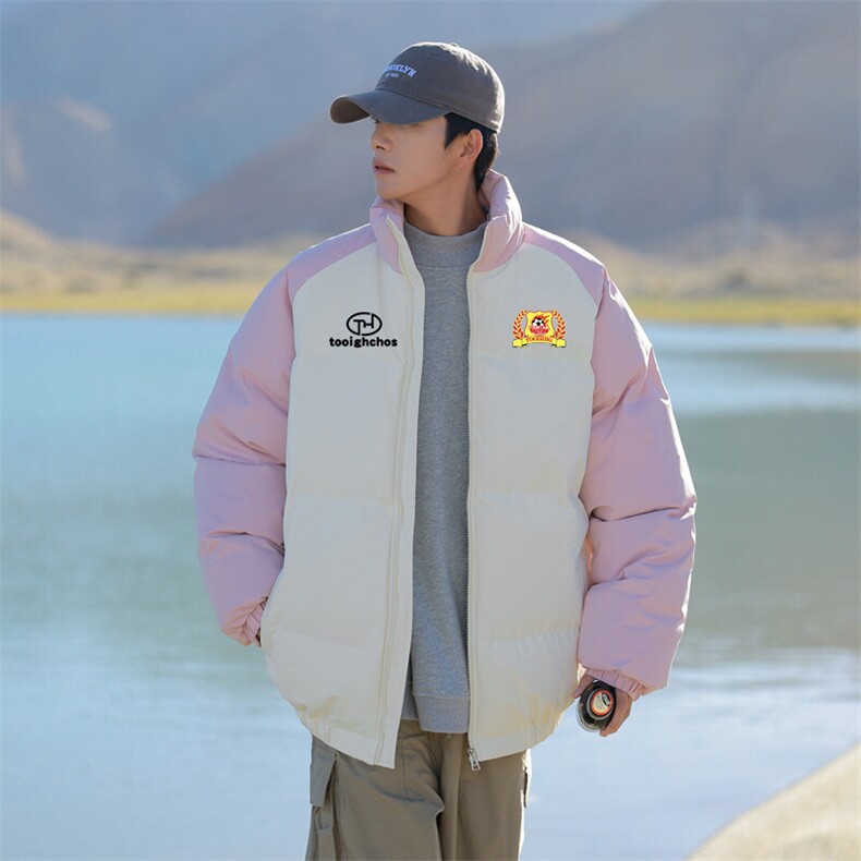 现货抖音得物可供视频三防加厚羽绒拼接棉衣外套面包棉服86633,男装棉衣,电商A486