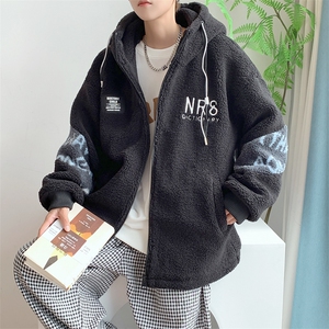 韩系连帽羊羔毛外套季2025高级感加厚穿搭小个子皮毛一体棉服图片