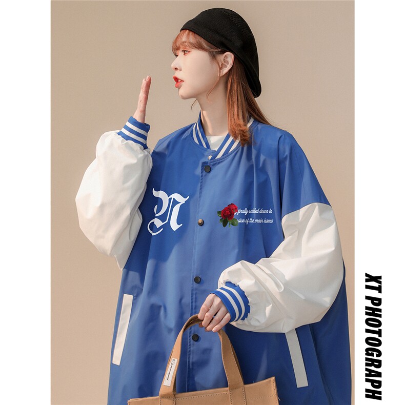 ！秋季新品玫瑰十字架ins潮牌印花棒球服夹克G73-P65控98--,男装夹克,A247A