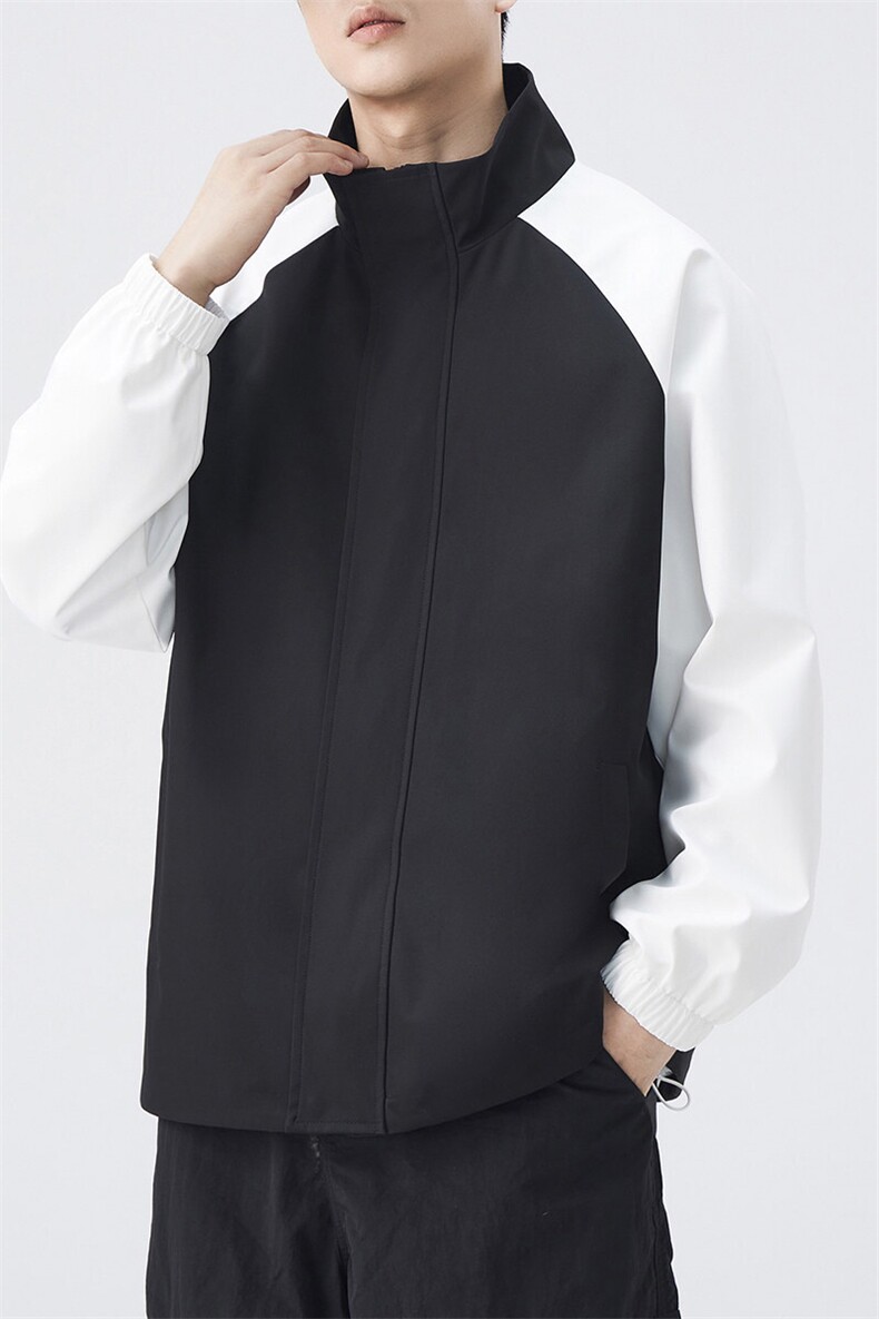外景宽松夹克男撞色立领上衣外套DSA157B-JK7864-P58,男装夹克,电商A157B