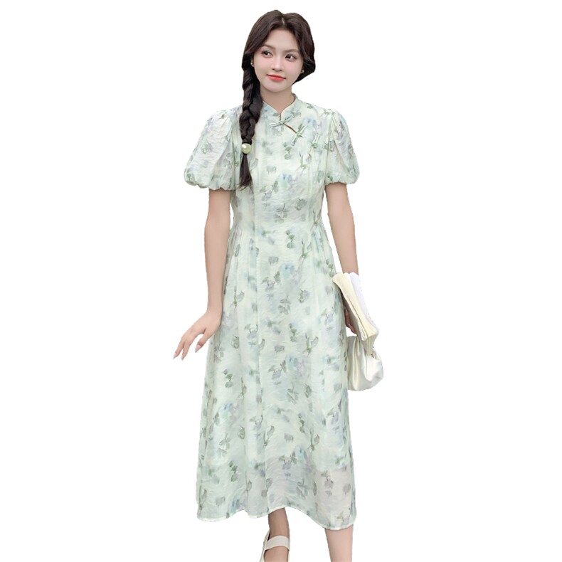 法式高腰A字碎花连衣裙女夏季2025新款爆款超好看高级感气质长裙,女装连衣裙,浙宝276（原081）