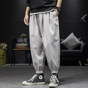 2023春新沙发墙模特大码男束脚宽松加肥加大九分休闲裤K2010-P35,男装休闲裤,电商A082