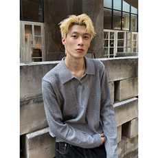 冬季新款时尚百搭休闲宽松可机洗针织衫翻领提花毛衣男装，男装针织衫/毛衣，星座506A