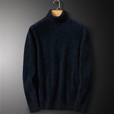 3200冬季新款加厚高领仿貂绒标准版型毛衣，男装针织衫/毛衣，钱塘2010-1