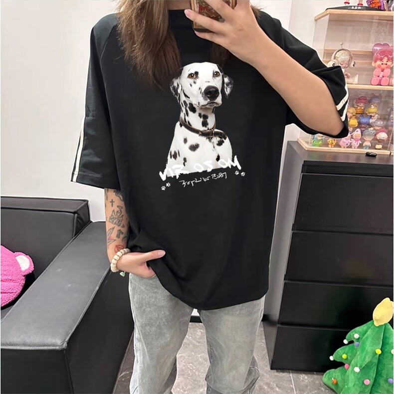 抖音得物高品质二开240克宽松纯棉美式潮牌三条杠织带短袖T恤，男装T恤，电商A486-1