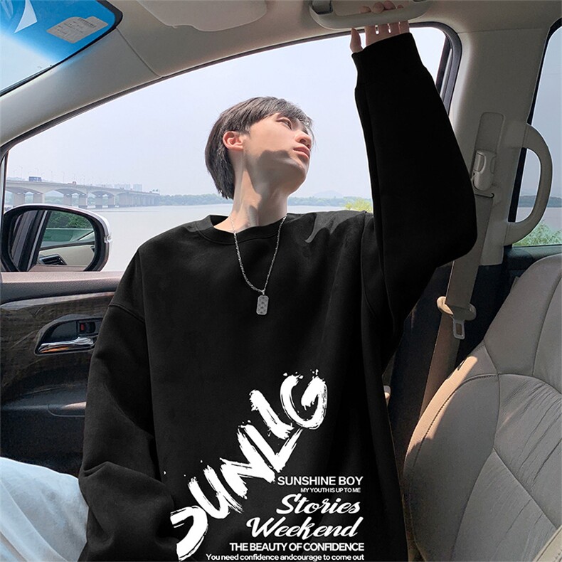 抖音得物高品质美式潮流麂皮绒宽松圆领卫衣wyjp4023-特p35控69,男装卫衣,星座605(原A050)