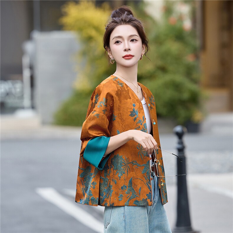 2026春秋新款圆领短外套新中式时尚女上衣,女装短外套,妙形