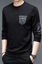 2023新款卫衣男士加绒上衣针织衫长袖T恤P59，男装针织衫/毛衣，电商D223-1