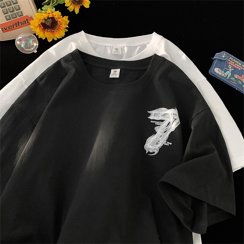 高品质美式复古半袖T恤纯棉男重磅情侣上衣914-4-D047-P35-控48,男装T恤,星座914-4