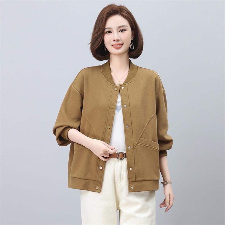 春季新款宽松显瘦纯色短外套女韩版百搭休闲上衣,女装短外套,希欧阁