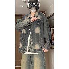 牛仔夹克外套男生美式复古色牛仔衣A13-P85，男装工装外套，电商D312-1