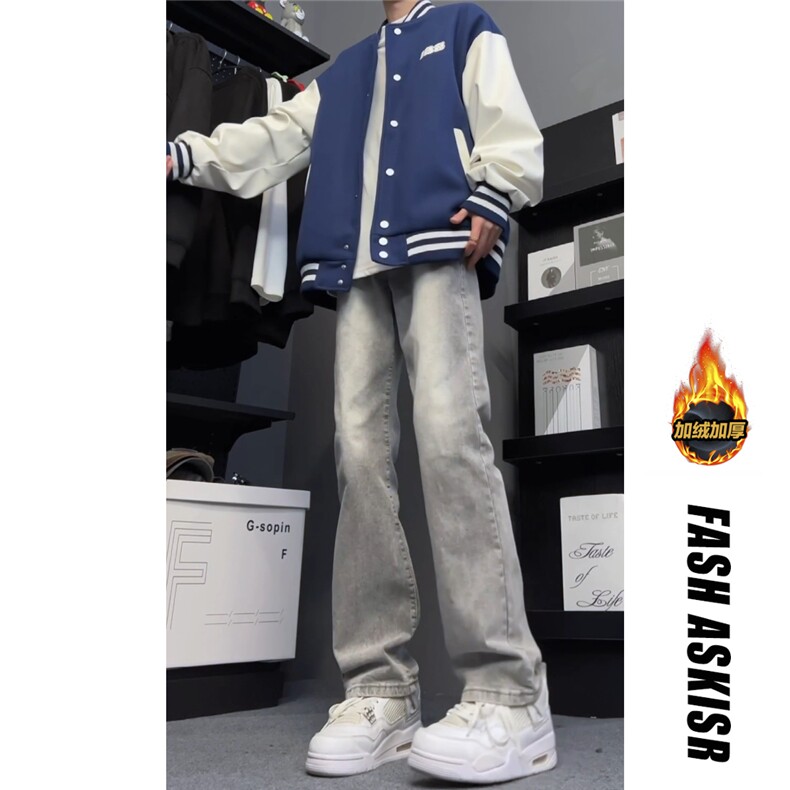 抖音得物品质百搭牛仔裤212-2-DY154-特P60加绒特P65,男装牛仔裤,星座808A-1
