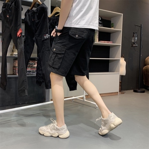 纯水洗工装短裤ins潮流宽松五分马裤潮牌ins中裤G2811P45图片