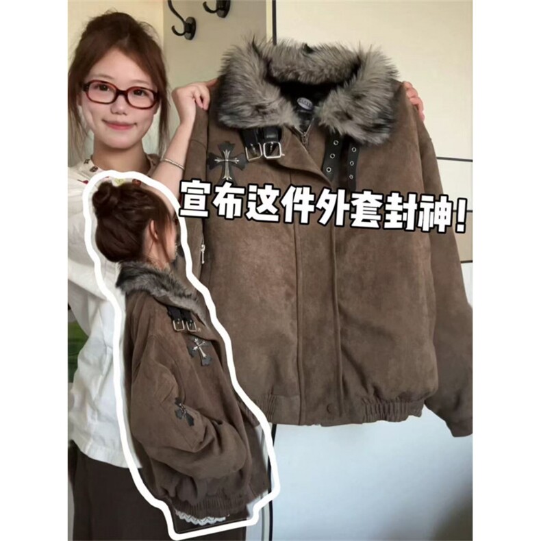 杭州工厂复古毛领十字架座山雕棉服外套夹克冬季棉衣NB313P110,男装夹克,电商D256