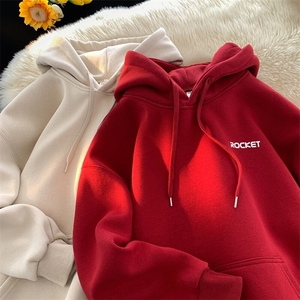 2025秋冬新款字母卫衣连帽大码纯色情侣装 AQ88-P55加绒P65,男装卫衣,星座405-3