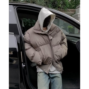 棉服冬季潮牌短款棉衣外套设计感小众加厚宽松立领面包服棉袄图片