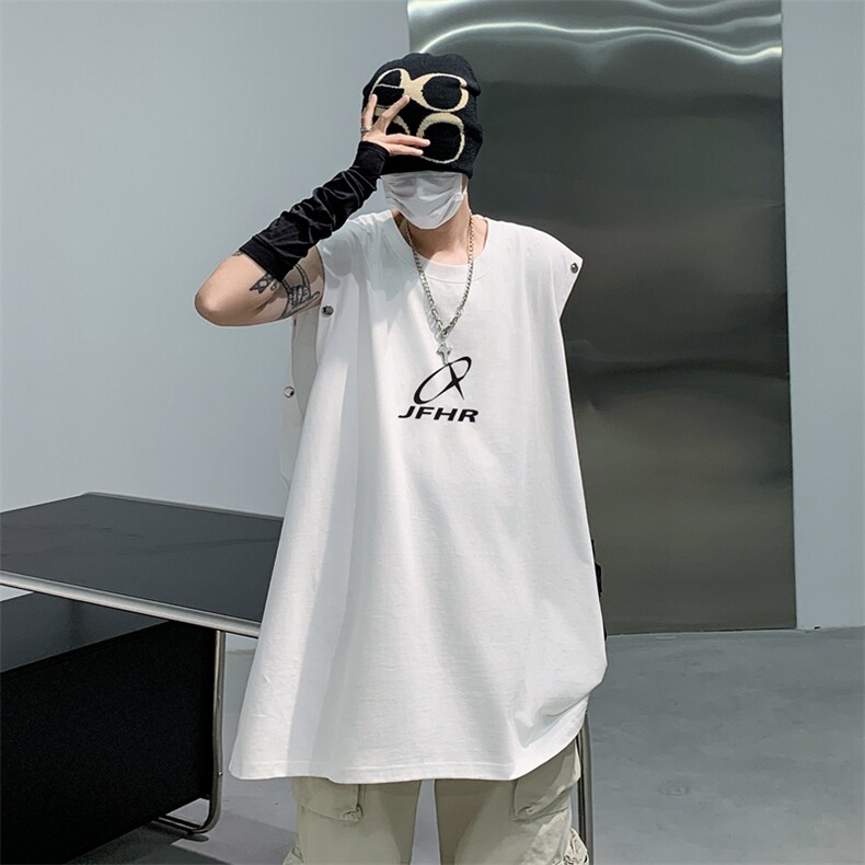 C388-P282024新款休闲坎肩无袖印花t恤夏季潮牌宽松背心现货,男装背心/马甲,星座512-6