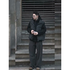 现货5W件冬季三防硬挺boxy短款立领棉衣马夹外套加厚马甲保暖棉服，男装棉衣，电商A486