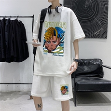 ！数据好！2022男士潮牌华夫格短袖T恤套装HTZ05P50，男装T恤，电商B220