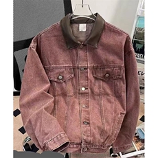 撞色领工装牛仔外套夹克春季宽松百搭个性拼色休闲牛仔褂J772，男装工装外套，星座1116A（原606A-3）