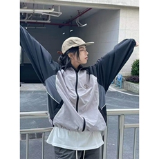 运动防晒外套男夏季冲锋衣透气遮阳立领撞色设计学院风FH175，男装防晒衣，星座1116A（原606A-3）