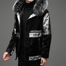 D2288冬季男士派克服可脱卸兔毛内胆连帽中长款风衣P630，男装皮衣，电商B360