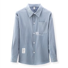 XC855男士2023年秋季新款长袖百搭尖领衬衣青年修身衬衫潮流P50图片