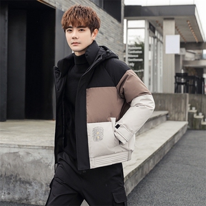羽绒服男士冬潮流潮牌短款冬装连帽青年男生外套加厚保暖612-P100图片