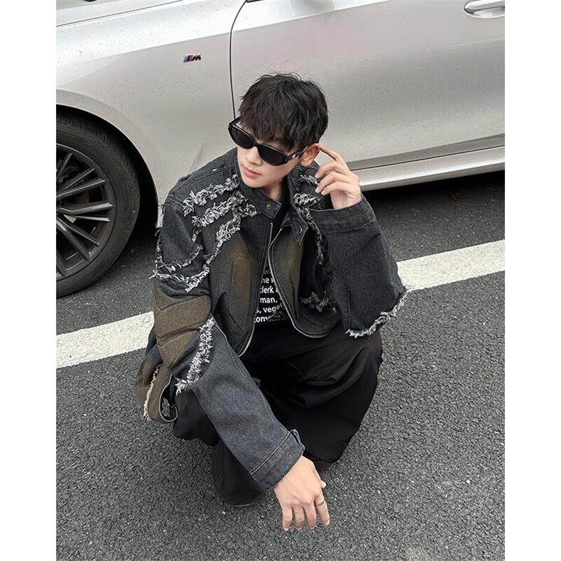 春秋高街牛仔外套男潮流夹克男外套休闲中性百搭上衣JK829-P85,男装夹克,电商D202-1