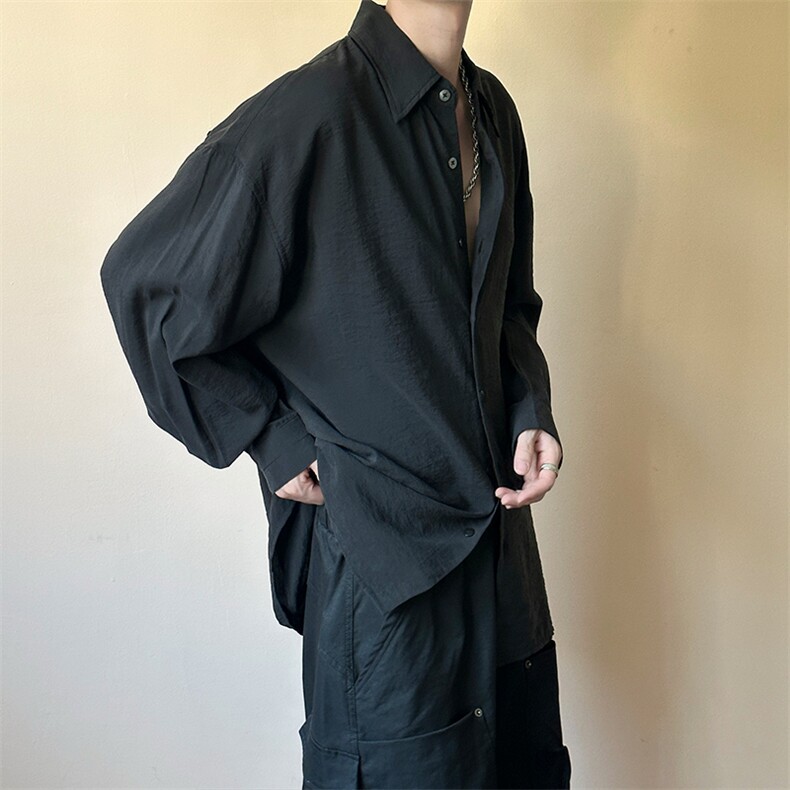 初秋新款-痞帅高品质长袖衬衫男宽松休闲上衣A351-AC25618-特批65,男装衬衫,电商A351
