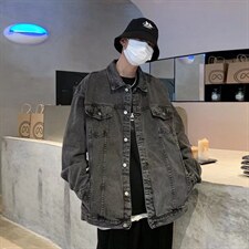 牛仔外套男春款韩版潮流百搭夹克复古休闲宽松ins潮上衣JK642-p68图片