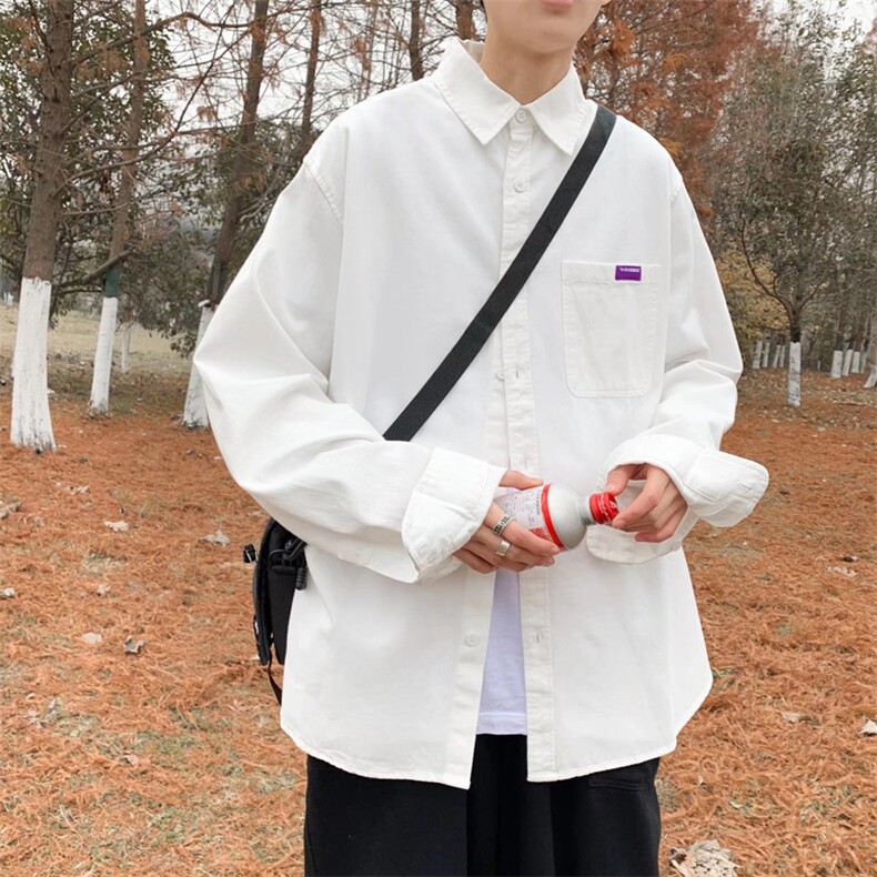 长袖衬衫春款男港风潮流灯芯绒CS09P35图片